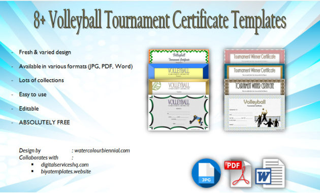 Volleyball Tournament Certificate Templates 8 Free Download For Printable Volleyball Certificate Template Free