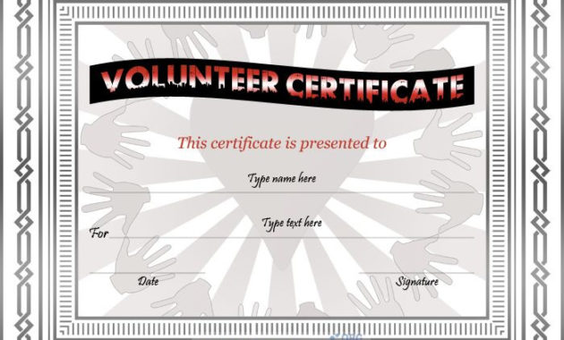 Volunteer Certificate For Students Template In Dove Gray For Printable Volunteer Certificate Template
