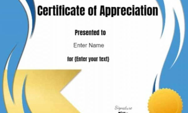 Volunteer Certificate Of Appreciation Customize Online Regarding Volunteer Award Certificate Template