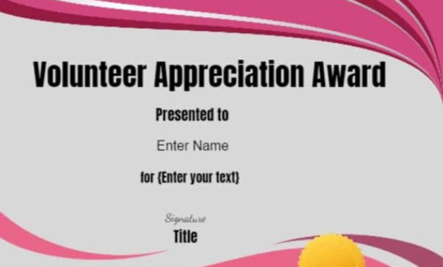 Volunteer Certificate Of Appreciation Customize Online Within Best Volunteer Of The Year Certificate Template