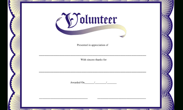 Volunteer Certificate Templates At Allbusinesstemplates Intended For Volunteer Certificate Templates