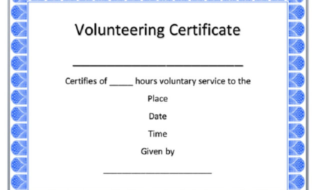 Volunteer Certificate Templates Best Samples Intended For Best Volunteer Certificate Templates