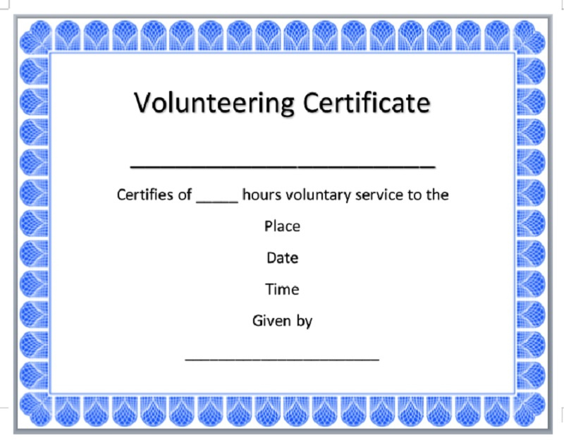 Volunteer Certificate Templates Best Samples Intended For Best Volunteer Certificate Templates