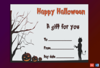 Walking Cat Themed Halloween Gift Certificate Gct In Free Walking Certificate Templates