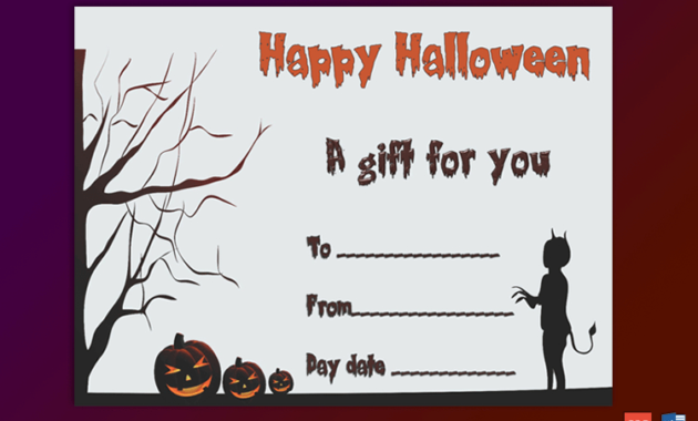 Walking Cat Themed Halloween Gift Certificate Gct In Free Walking Certificate Templates
