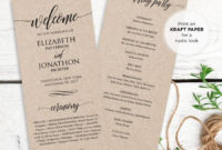 Wedding Program Printable Order Of Service Rustic Pertaining To Awesome Wedding Ceremony Agenda Template