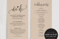 Wedding Program Template Wedding Program Printable We Do Inside Wedding Ceremony Agenda Template