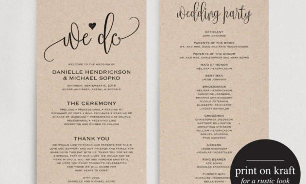 Wedding Program Template Wedding Program Printable We Do Inside Wedding Ceremony Agenda Template