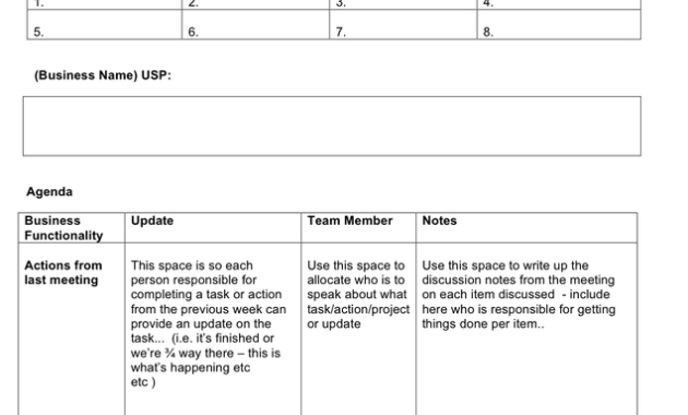 Weekly Agenda Template Download Free Documents For Pdf Throughout One On One Meeting Agenda Template Free