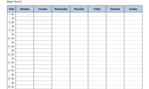 Weekly Hourly Schedule Template Shatterlion In Amazing Weekly Agenda Template Notion