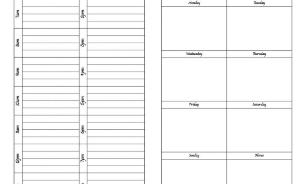 Weekly Hourly Schedule Template Shatterlion Regarding Amazing Weekly Agenda Template Notion