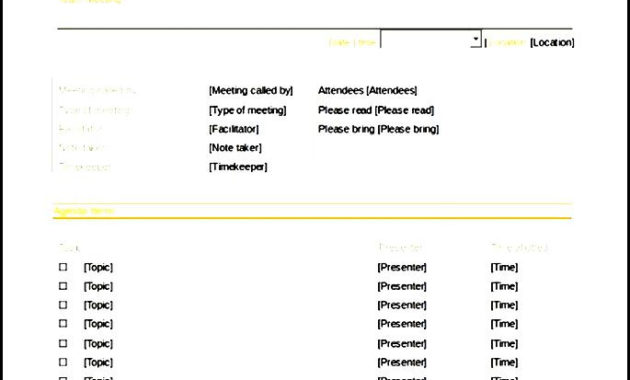 Weekly Staff Meeting Itinerary Template Sample Templates Intended For Amazing Supervisor Meeting Agenda Template