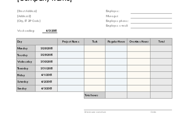Weekly Time Sheet With Tasks And Overtime Throughout Weekly Work Log Sheet Template