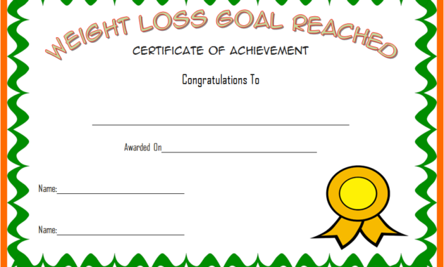 Weight Loss Certificate Template Free 8 New Designs Regarding Bake Off Certificate Templates