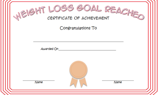 Weight Loss Certificate Template Free 8 New Designs Throughout Free Bake Off Certificate Templates