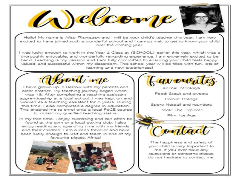 Welcome/Meet The Teacher Letter Template Teaching Resources Intended For Free Meet The Teacher Letter Template