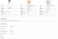 Wholesale Line Sheet Template Startup Fashion Within Business Plan Template For Clothing Line