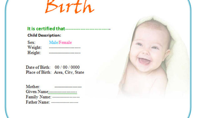 Windows And Android Free Downloads Create Fake Birth With Regard To Quality Novelty Birth Certificate Template