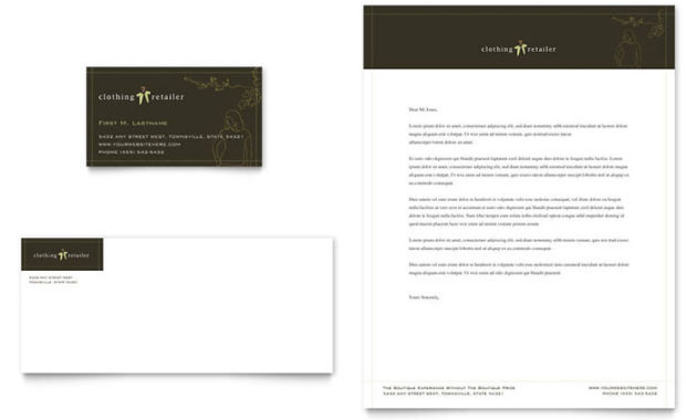 Women'S Clothing Store Business Card Letterhead Template Throughout Clothing Store Business Plan Template Free