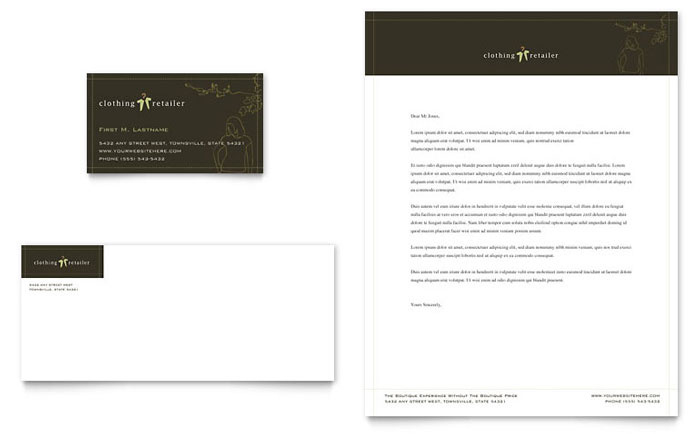 Women&amp;#039;S Clothing Store Business Card Letterhead Template Throughout Clothing Store Business Plan Template Free