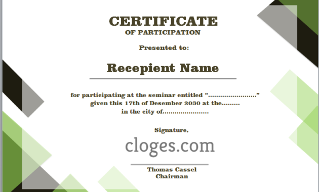 Word Certificate Of Participation Template For Fishing Certificates Top 7 Template Designs 2019