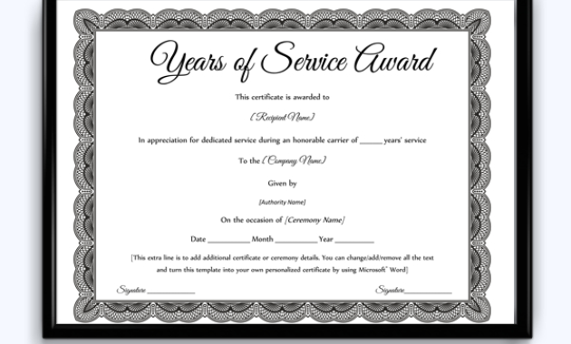 Years Of Service Award 09 Word Layouts Inside Amazing Free Certificate Templates For Word 2007