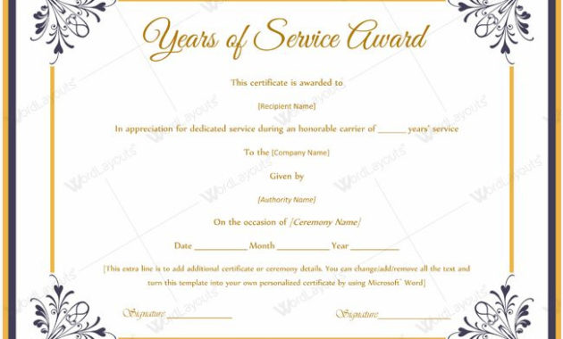 Years Of Service Award Templates Certificate Templates With Winner Certificate Template