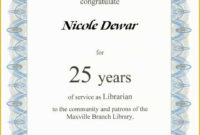 Years Of Service Certificate Template Free Of Printable In Certificate For Years Of Service Template