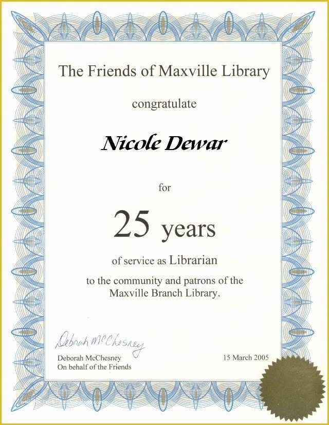 Years Of Service Certificate Template Free Of Printable In Certificate For Years Of Service Template