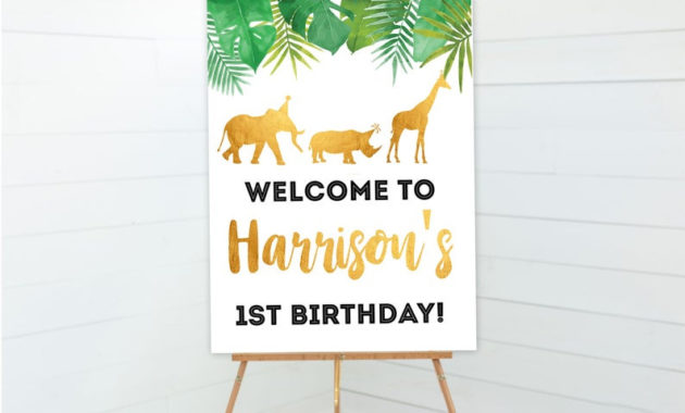 Zoo /Jungle/ Safari Editable Custom Text Sign Welcome Sign With Zoo Gift Certificate Templates Free Download