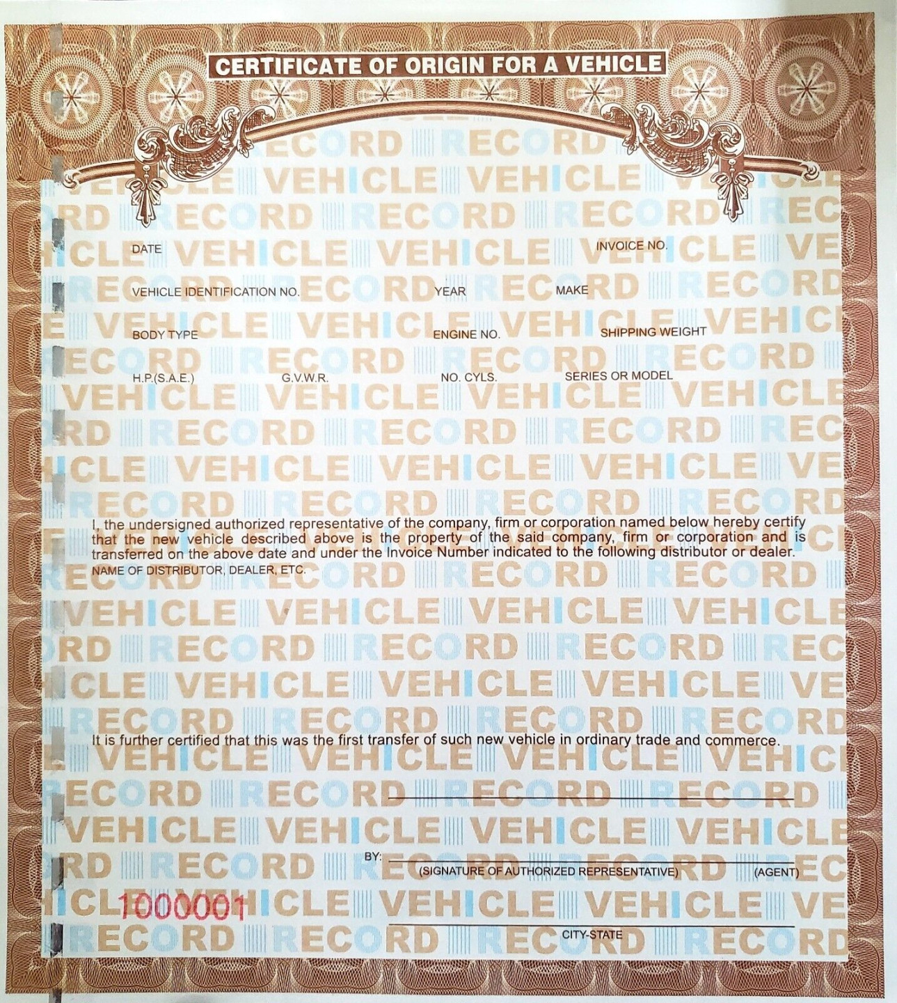 BLANK Certificate of Origin MSO MCO Form-Bikes Trikes Trailers Dune Buggies BLANK Certificate of Origin MSO MCO Form-Bikes Trikes Trailers Dune Buggies