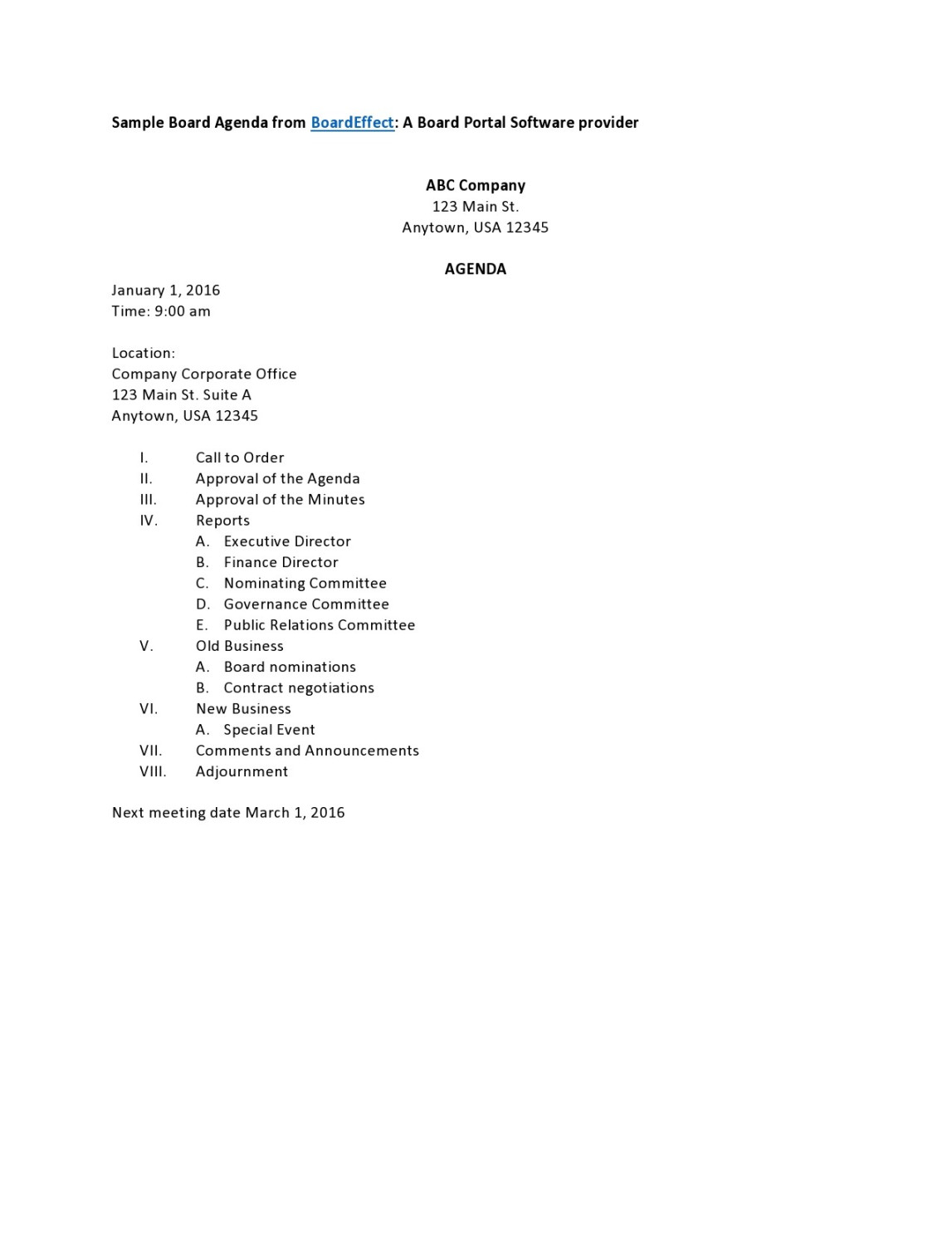 Board Meeting Agenda Templates (% FREE) ᐅ TemplateLab Board Meeting Agenda Templates (% FREE) ᐅ TemplateLab