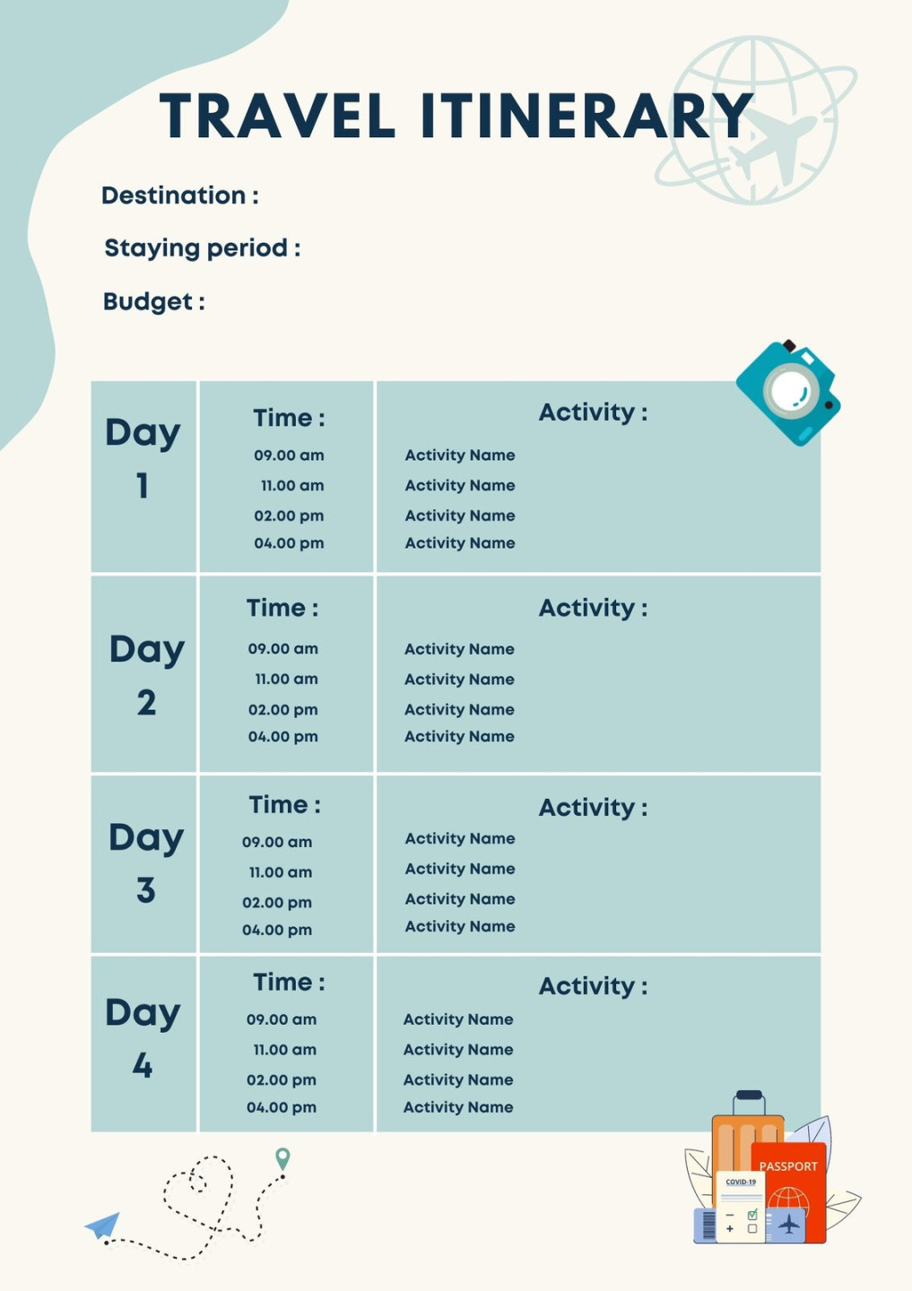 Free and customizable itinerary planner templates Canva Free and customizable itinerary planner templates Canva