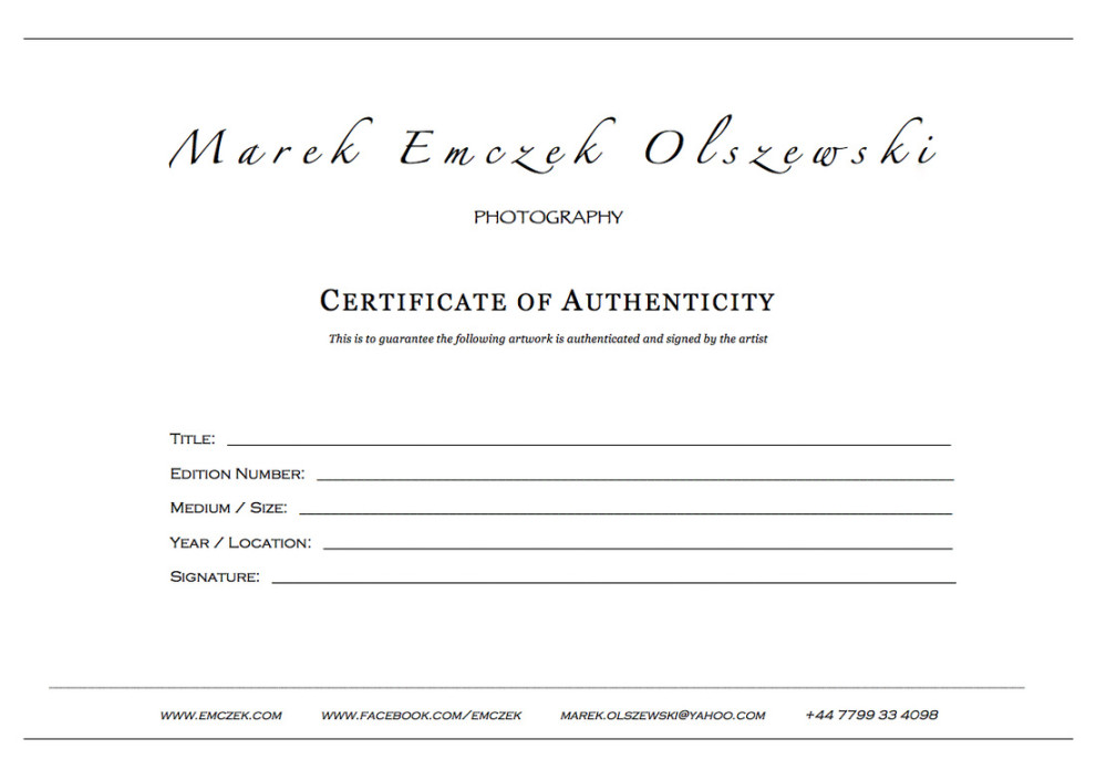 How To Create A Certificate Of Authenticity For Your Photography How To Create A Certificate Of Authenticity For Your Photography