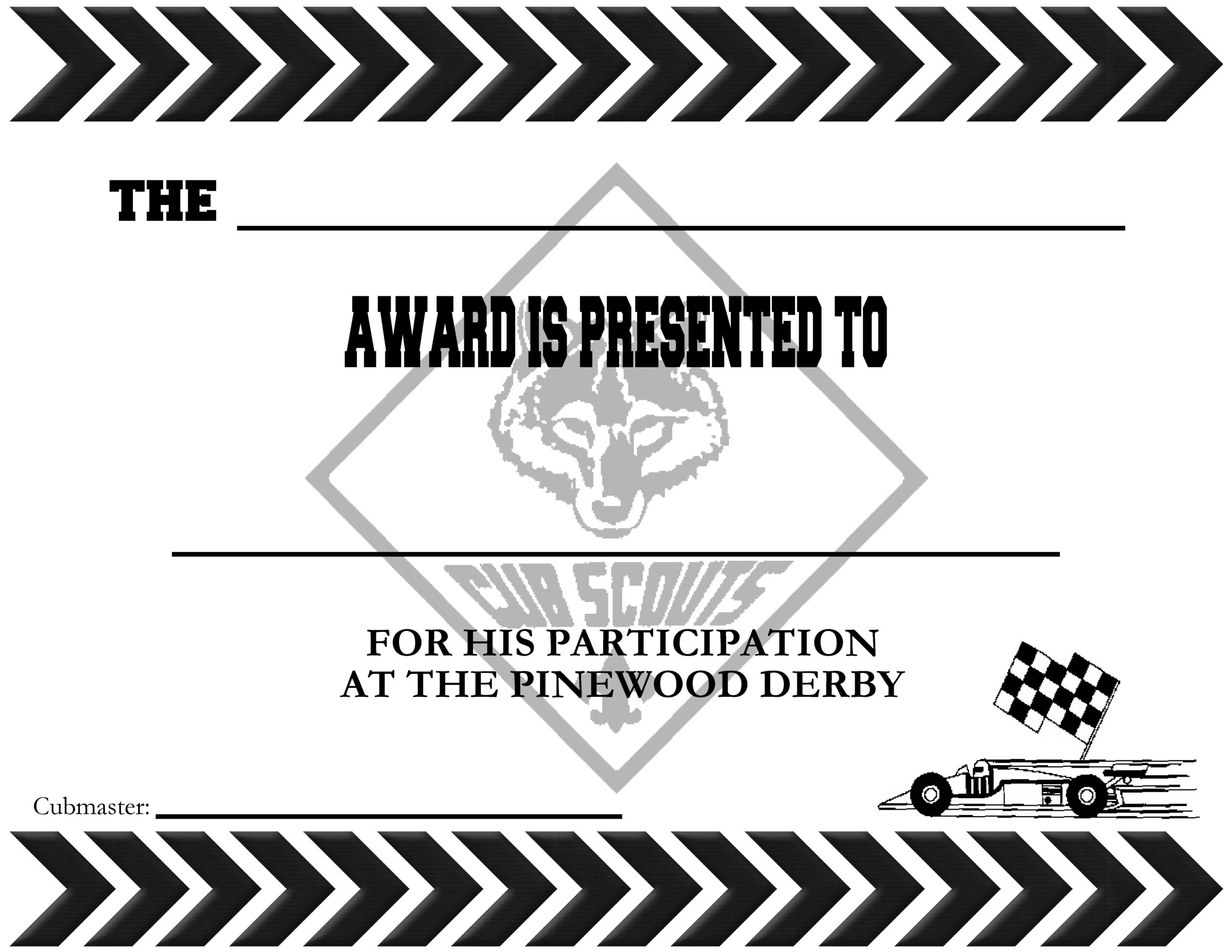 Pinewood Derby Certificates – The Idea Door Pinewood Derby Certificates – The Idea Door