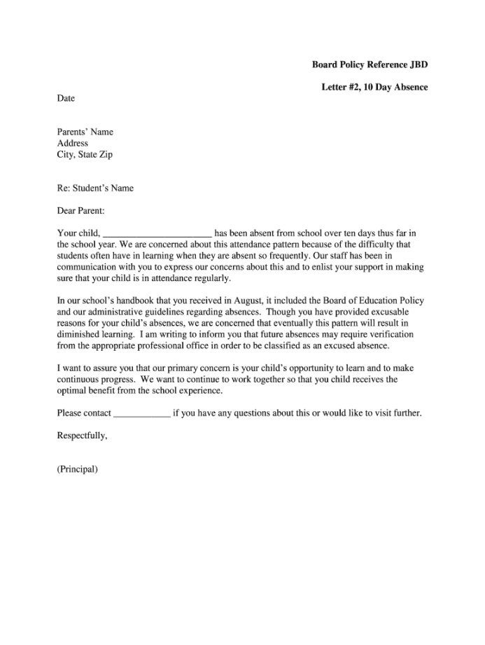 Truancy Letter Template Truancy Letter Template