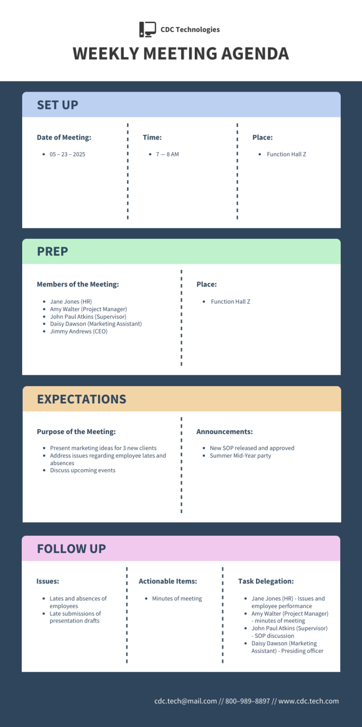 Weekly Meeting Agenda Template - Venngage Weekly Meeting Agenda Template - Venngage