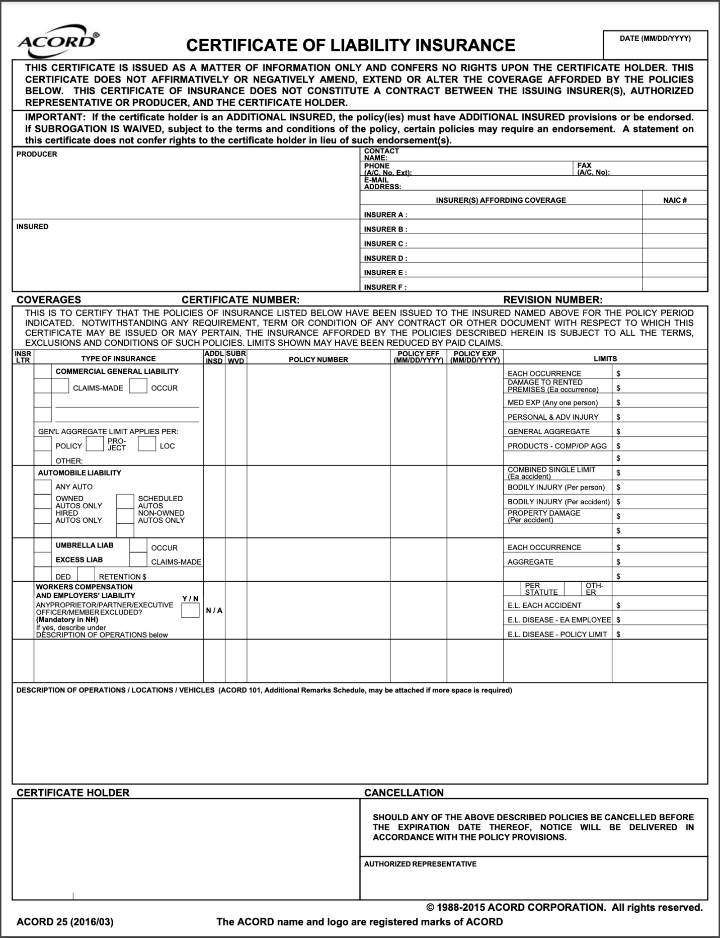ACORD Form