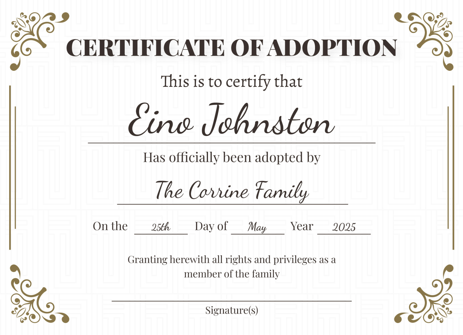 Adoption Certificate Free Google Docs Template - gdoc Adoption Certificate Free Google Docs Template - gdoc