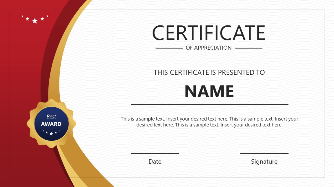 Award Certificate Template for PowerPoint Award Certificate Template for PowerPoint