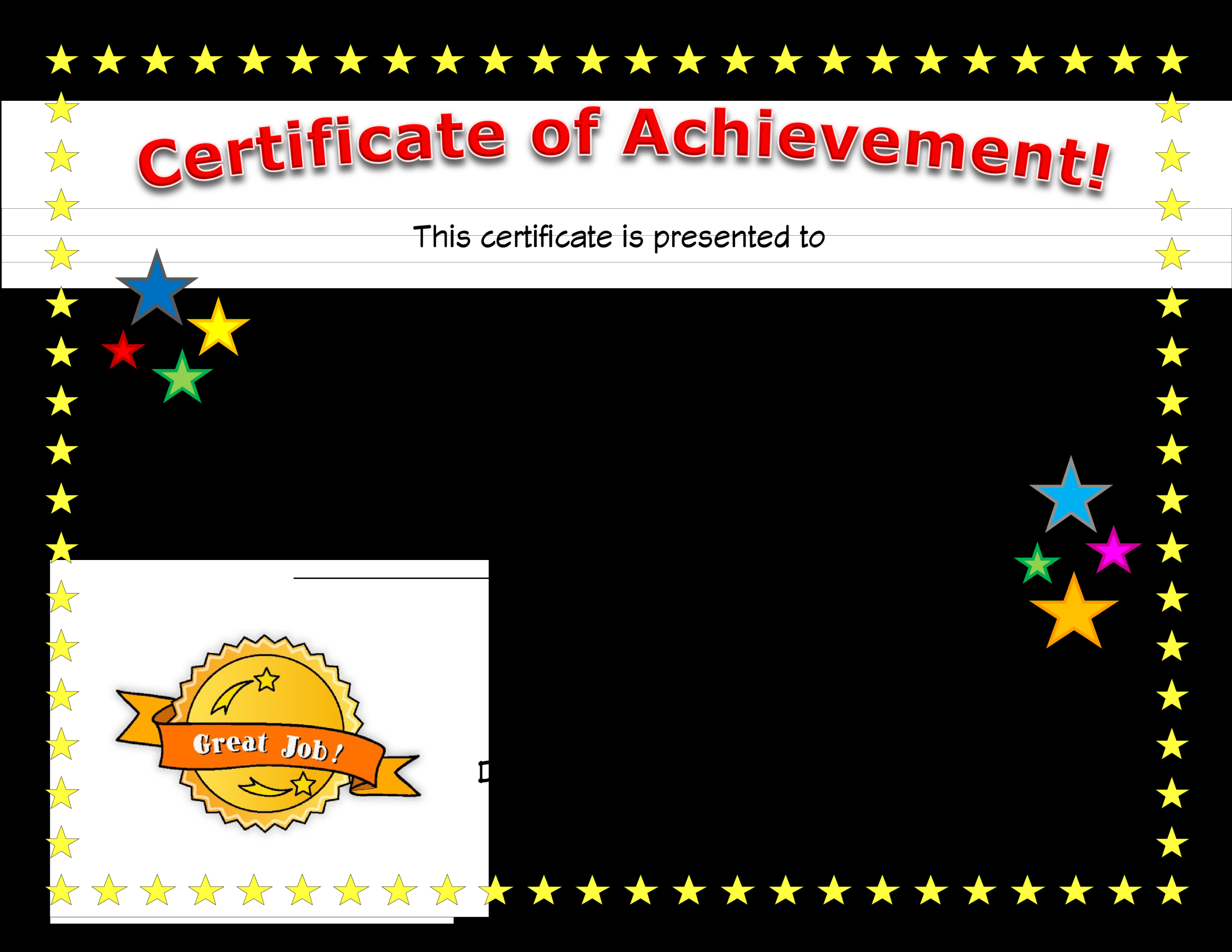 Blank Certificate Of Achievement Templates at Blank Certificate Of Achievement Templates at