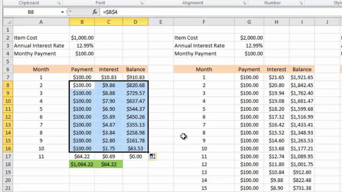 Calculating credit card payments in Excel Calculating credit card payments in Excel