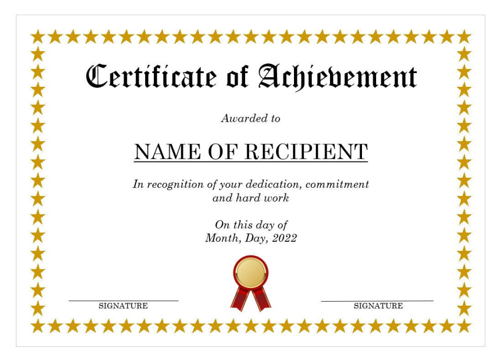 Certificate of Achievement Template Microsoft Word Digital Certificate of Achievement Template Microsoft Word Digital