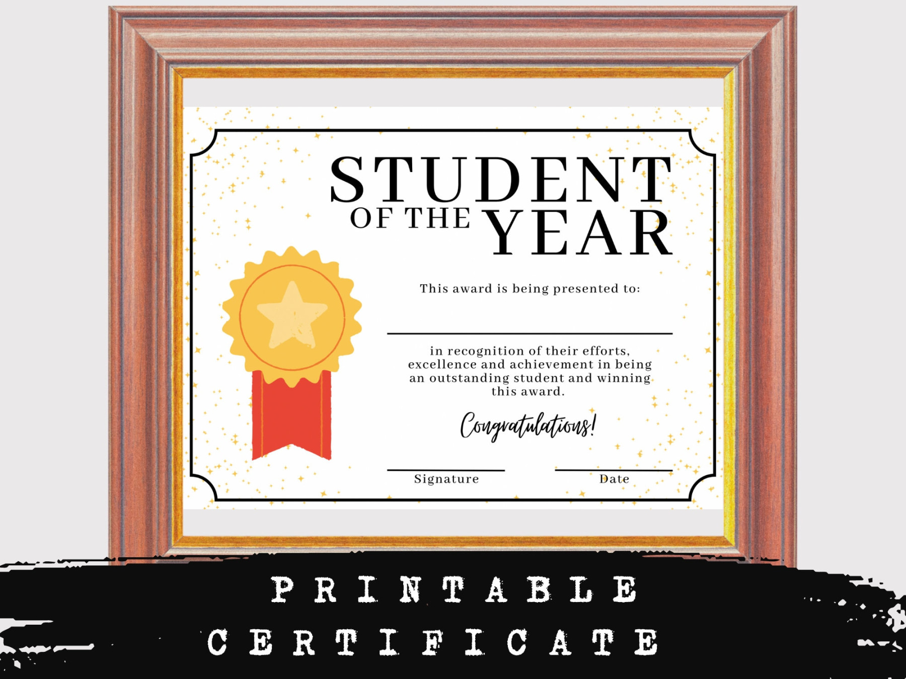 CERTIFICATE Printable, Student of the Year Award, INSTANT DOWNLOAD CERTIFICATE Printable, Student of the Year Award, INSTANT DOWNLOAD