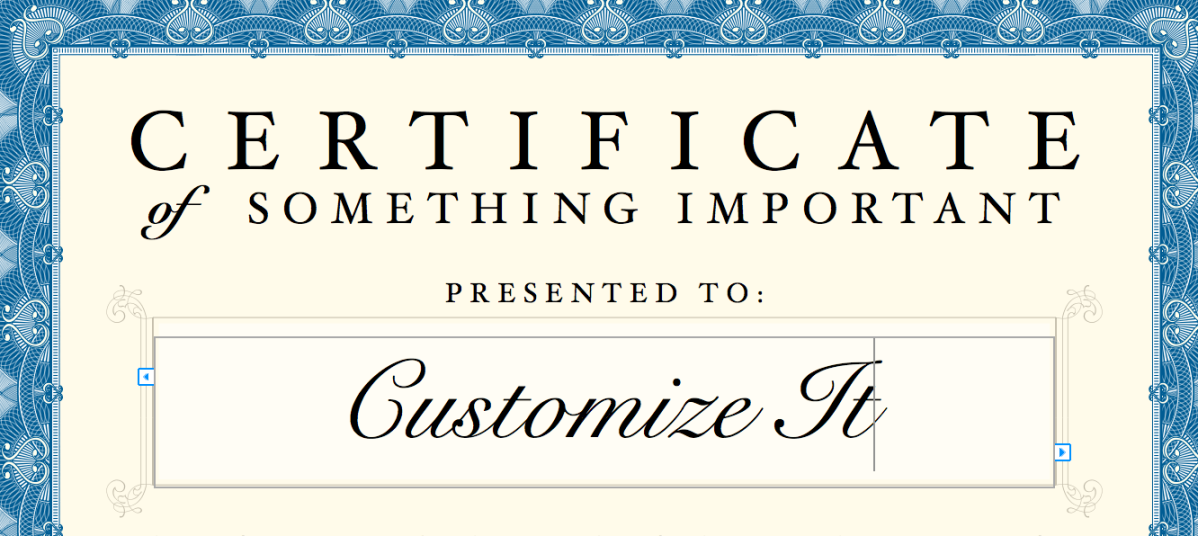 Certificate Template Certificate Template