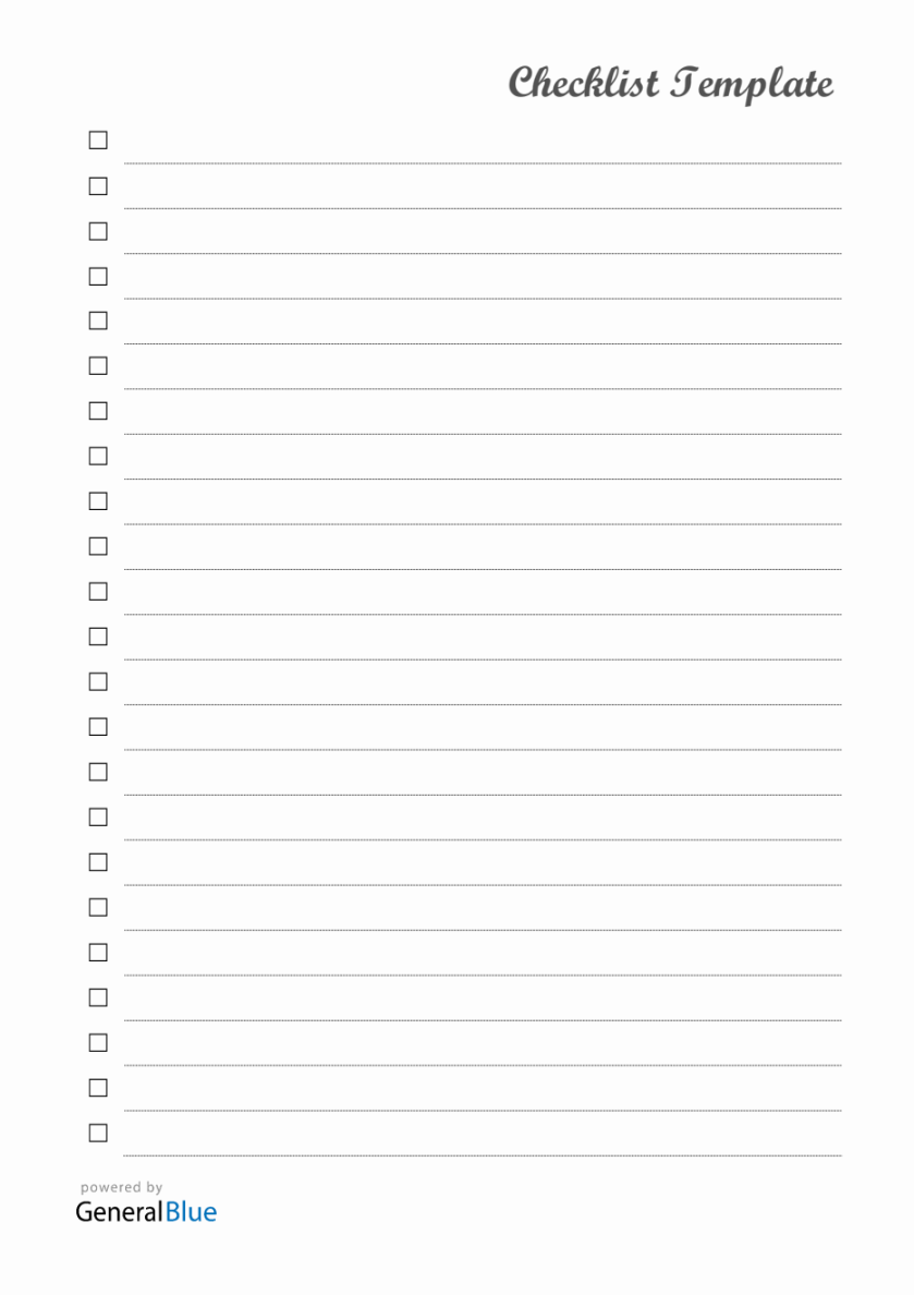 Checklist Template Word (Legal) Checklist Template Word (Legal)