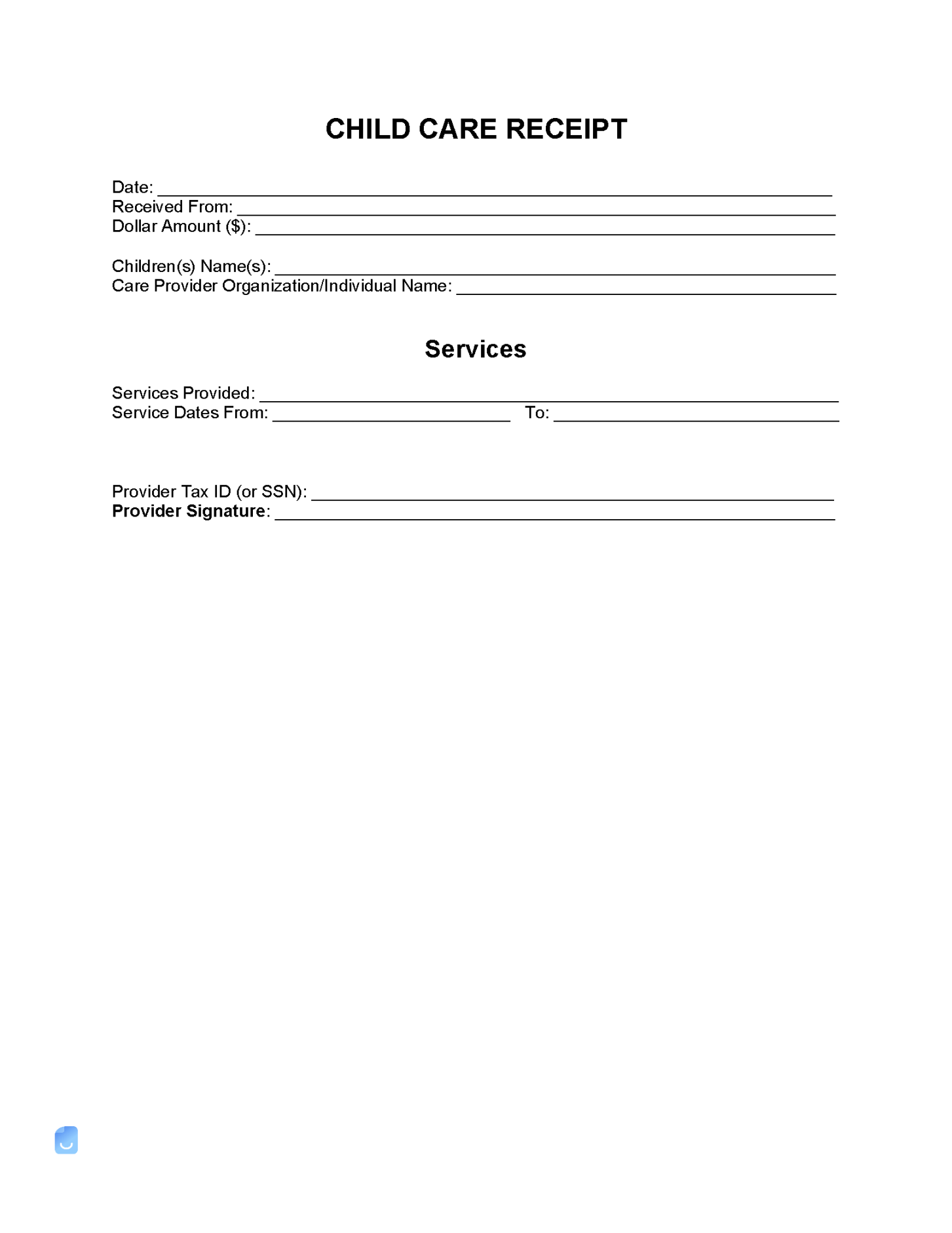 Child Care (Daycare) Receipt Template Invoice Maker Child Care (Daycare) Receipt Template Invoice Maker