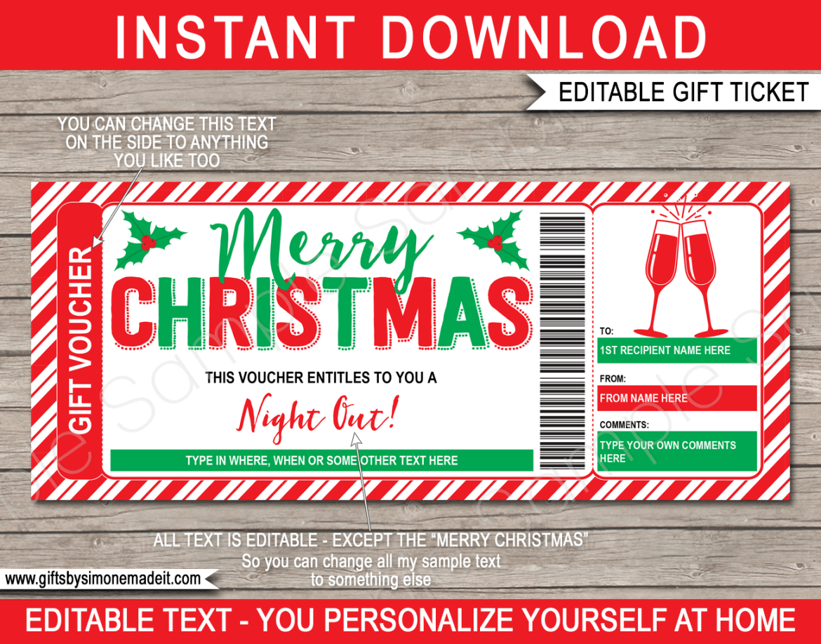 Christmas Night Out Gift Certificate template Christmas Night Out Gift Certificate template