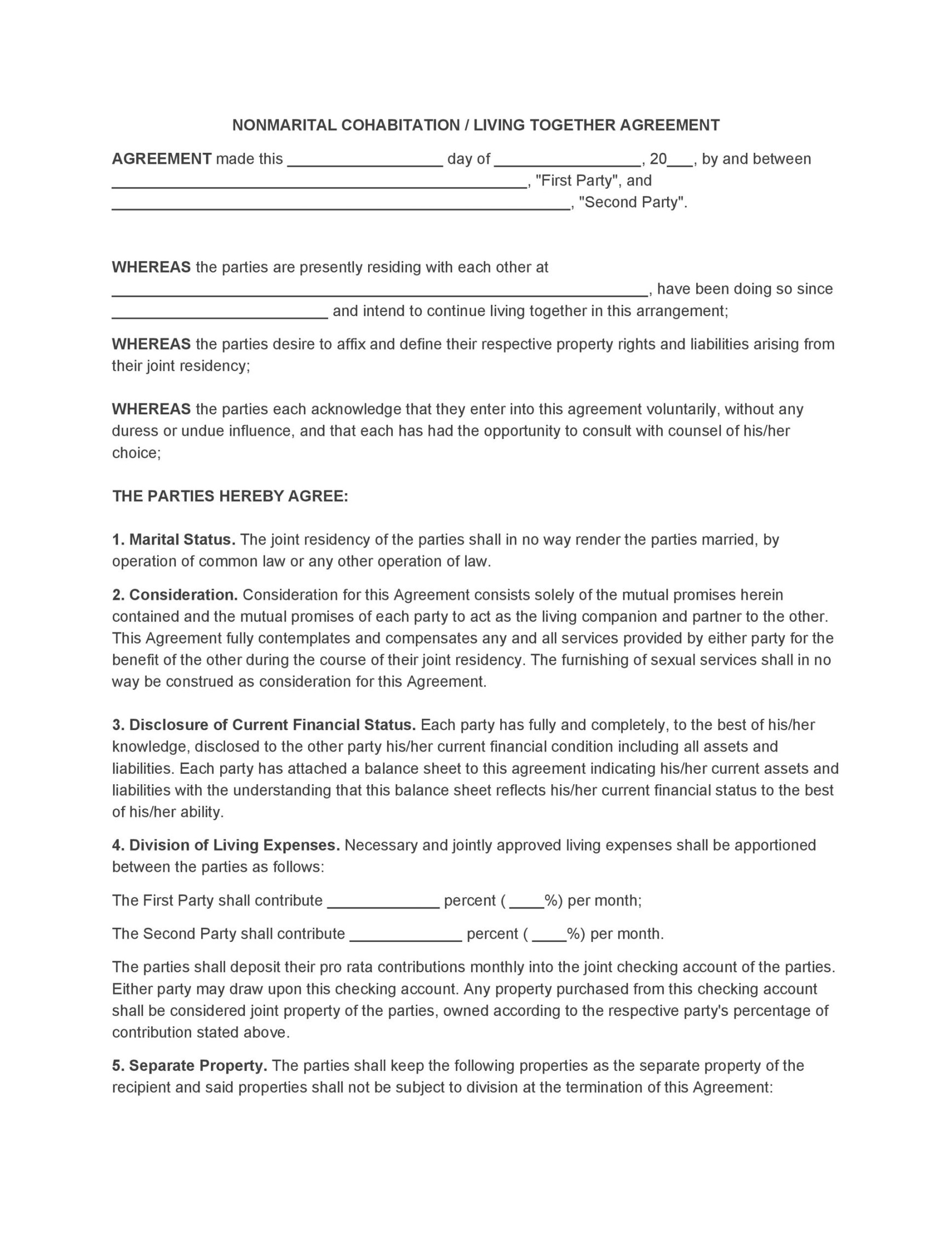 Cohabitation Agreement - + Free Templates & Forms ᐅ TemplateLab Cohabitation Agreement - + Free Templates & Forms ᐅ TemplateLab