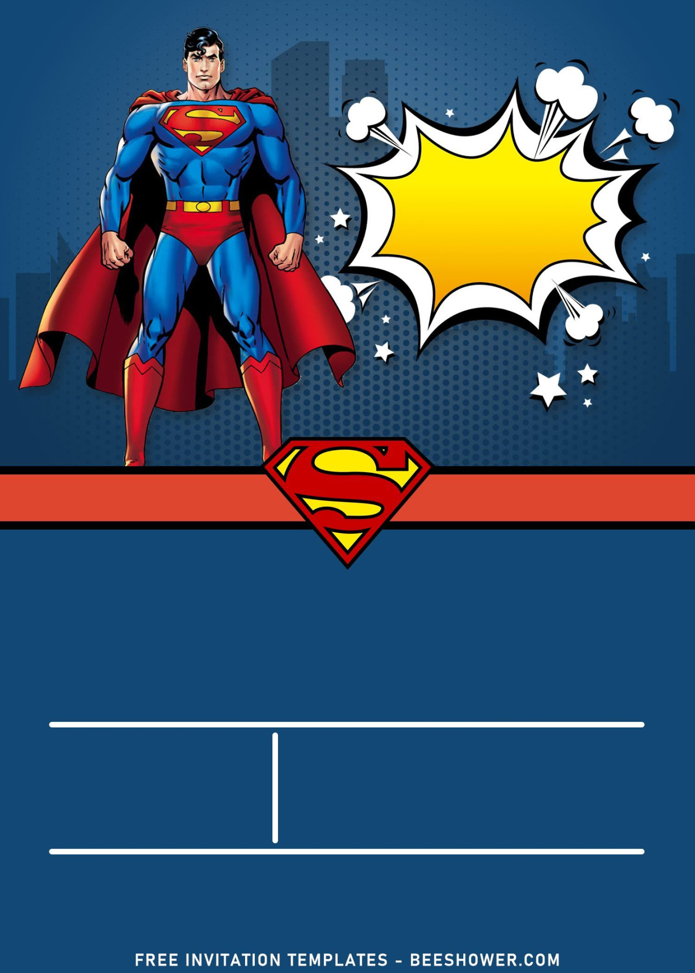 + Comic Superman Boys Birthday Invitation Templates For All Ages + Comic Superman Boys Birthday Invitation Templates For All Ages